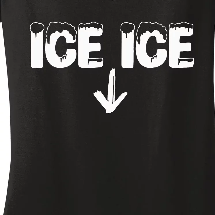 Ice Ice Baby Pregnant New Baby Announcement Women's V-Neck T-Shirt