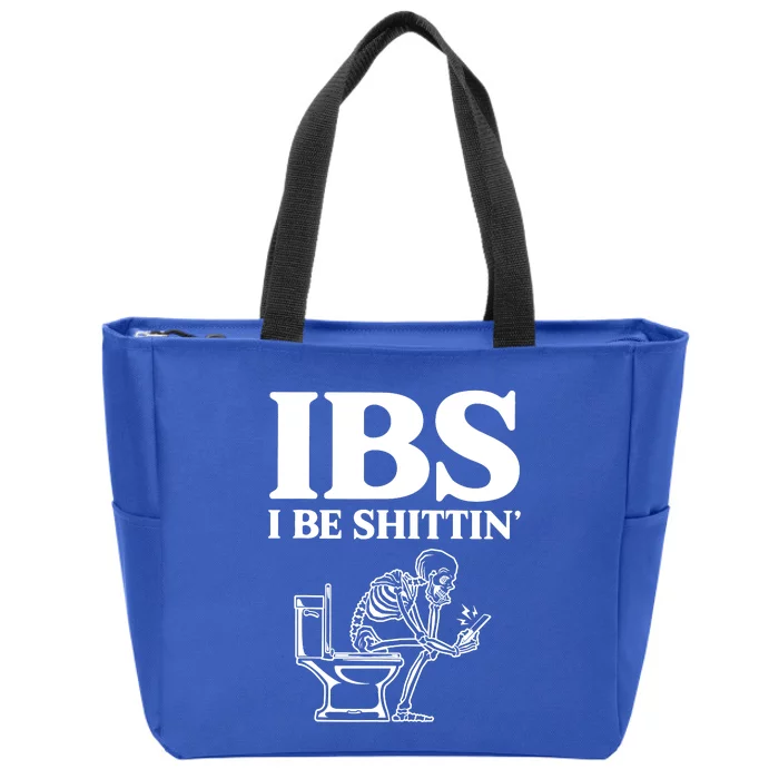 Ibs I Be Shittin Funny Skeleton Zip Tote Bag