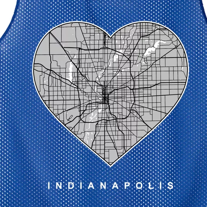 Indianapolis Indiana City Map Heart Love Indianapolis In Gift Mesh Reversible Basketball Jersey Tank