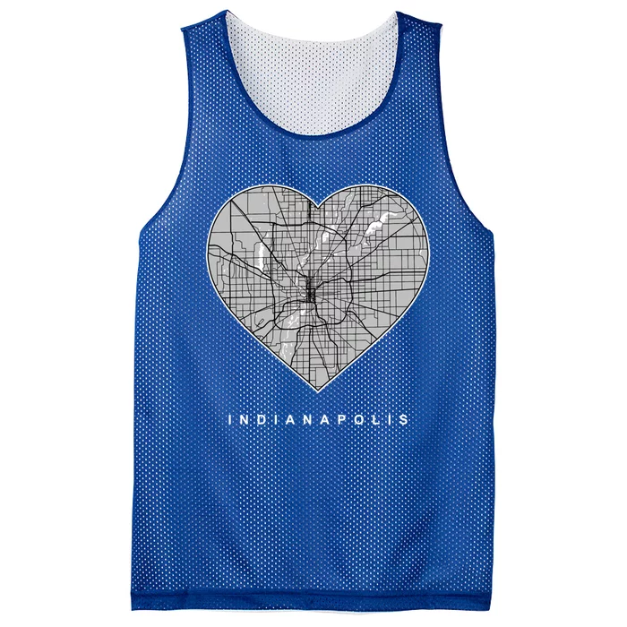 Indianapolis Indiana City Map Heart Love Indianapolis In Gift Mesh Reversible Basketball Jersey Tank