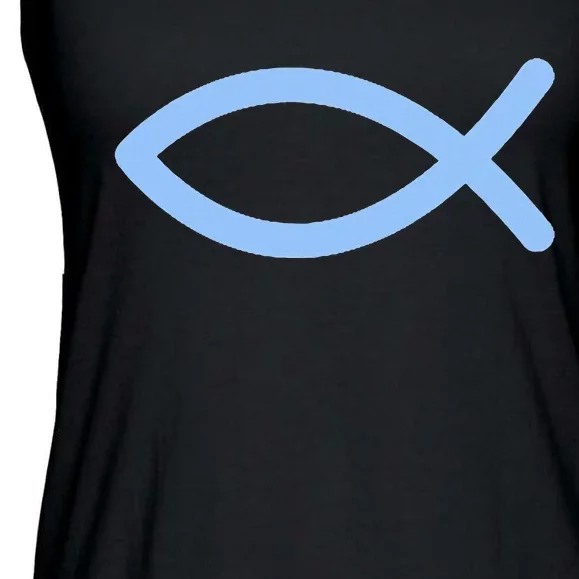 Ichthys Ichthus Christian Symbol Jesus Fish Ladies Essential Flowy Tank