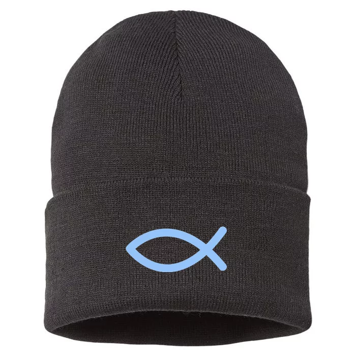 Ichthys Ichthus Christian Symbol Jesus Fish Sustainable Knit Beanie