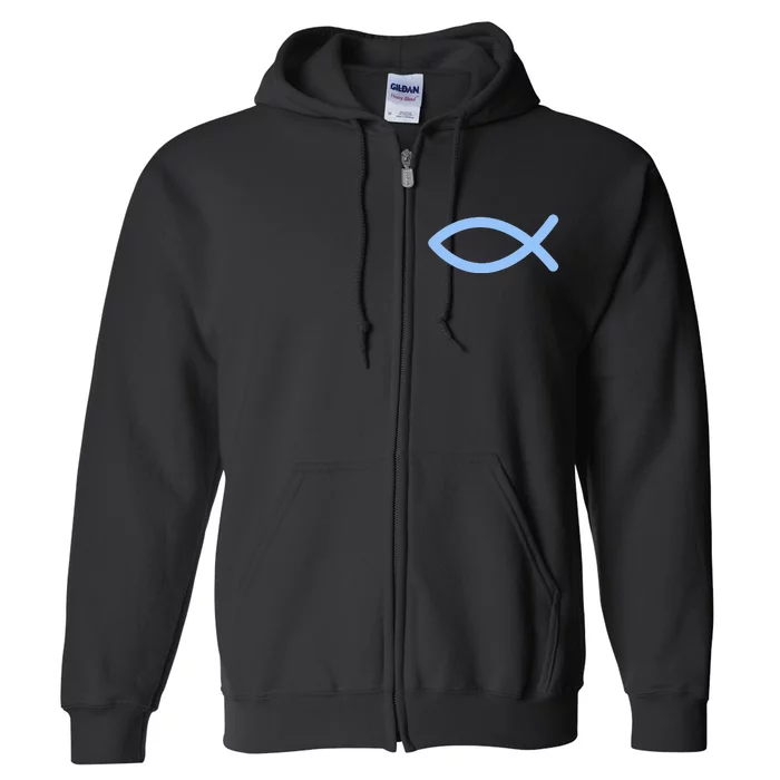 Ichthys Ichthus Christian Symbol Jesus Fish Full Zip Hoodie