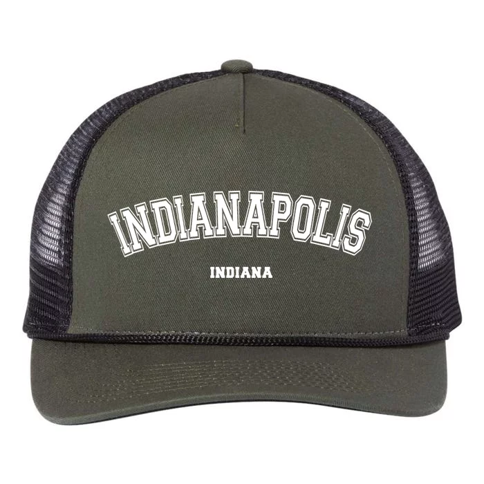 Indianapolis Indiana Cool Gift Retro Rope Trucker Hat Cap