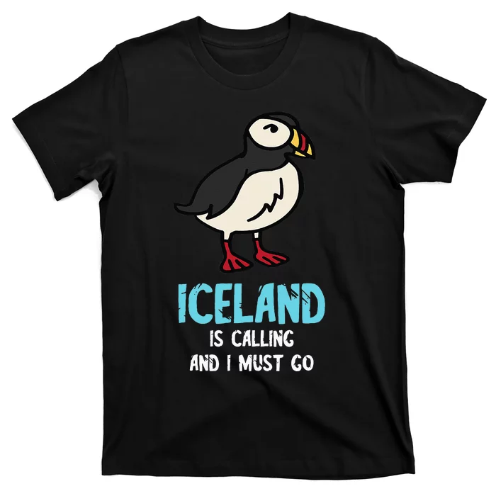 Iceland Is Calling Seabird Lover Puffin T-Shirt