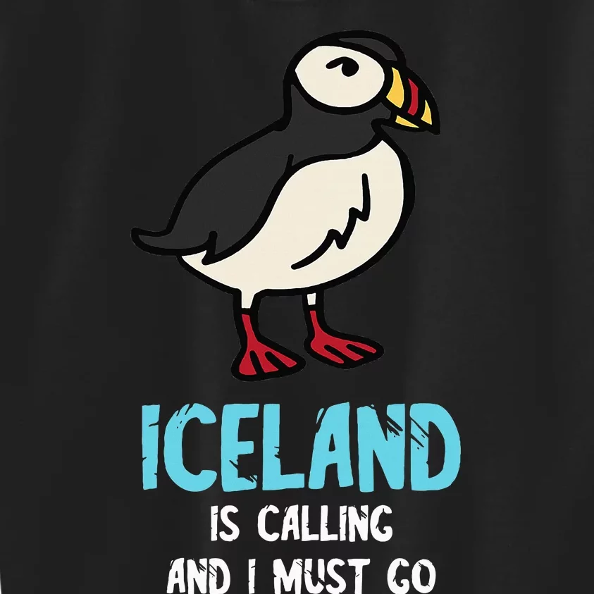 Iceland Is Calling Seabird Lover Puffin Kids Sweatshirt