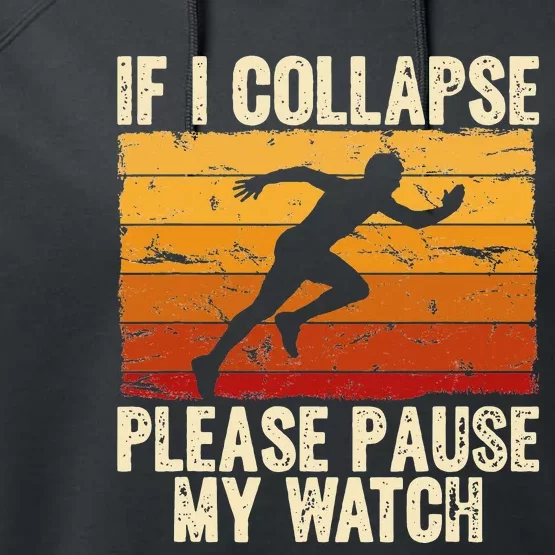 If I collapse Please Pause my Watch Retro Running Performance Fleece Hoodie