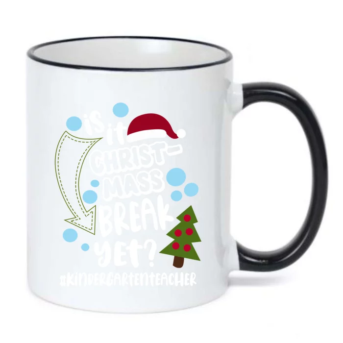 Is It Christmas Break Yet Kindergarten Teacher Christmas Gift Black Color Changing Mug