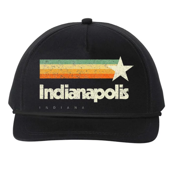 Indianapolis Indiana Cool Vintage Novelty American Aesthetic Snapback Five-Panel Rope Hat