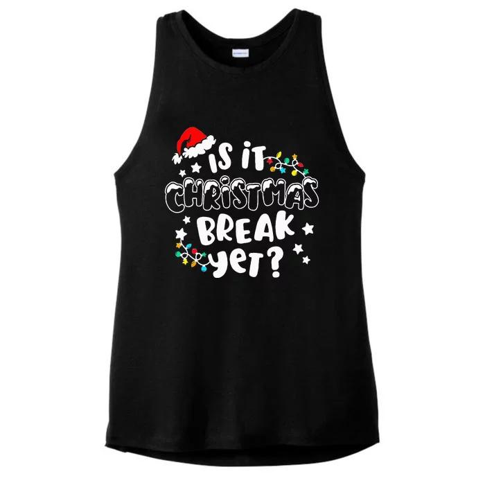 Is it Christmas Break Yet Christmas Gifts For Teacher Ladies Tri-Blend Wicking Tank