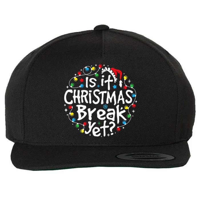 Is It Christmas Break Yet Teacher Christmas Lights Wool Snapback Cap