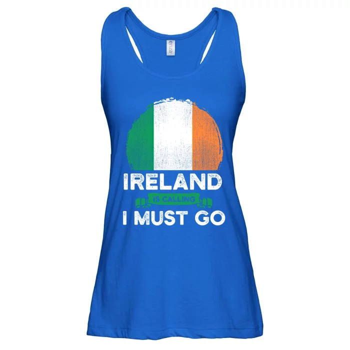 Ireland Is Calling I Must Go Irish Heritage Roots Flag Pride Cool Gift Ladies Essential Flowy Tank