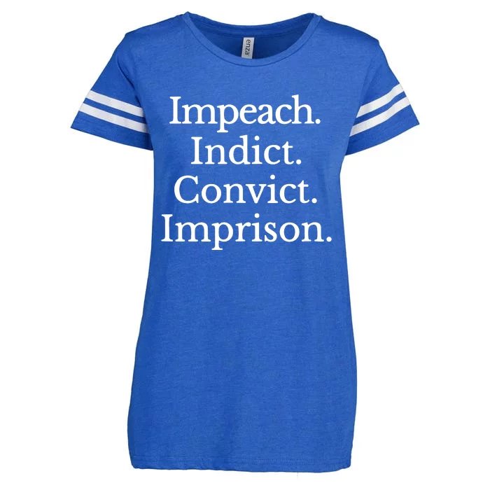 Impeach Indict Convict Imprision Impeach Trump Enza Ladies Jersey Football T-Shirt