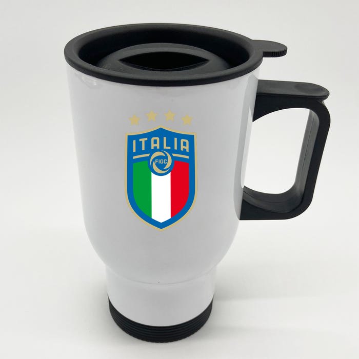 Italia Italy Crest Logo Front & Back Stainless Steel Travel Mug