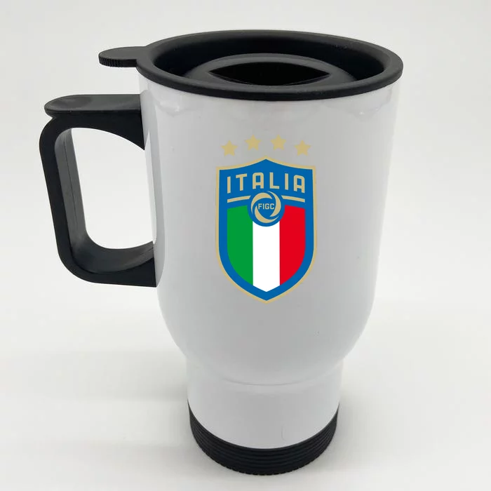 Italia Italy Crest Logo Front & Back Stainless Steel Travel Mug