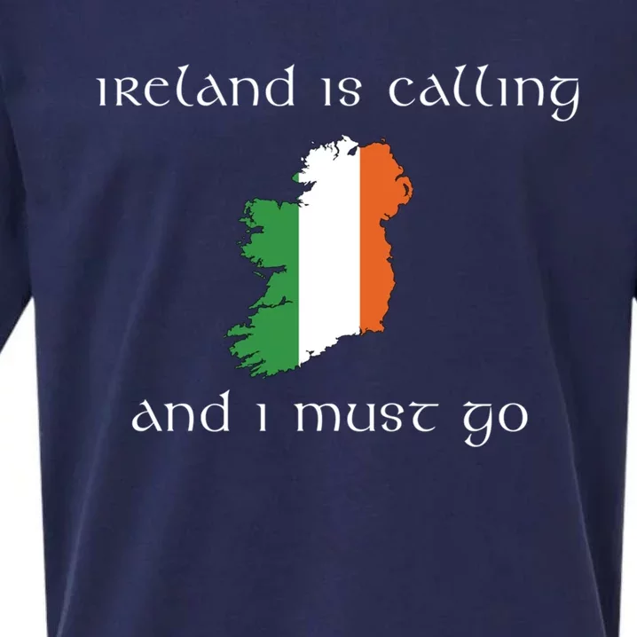 Ireland Is Calling And I Must Go Irish Vacation Travel Meaningful Gift Sueded Cloud Jersey T-Shirt