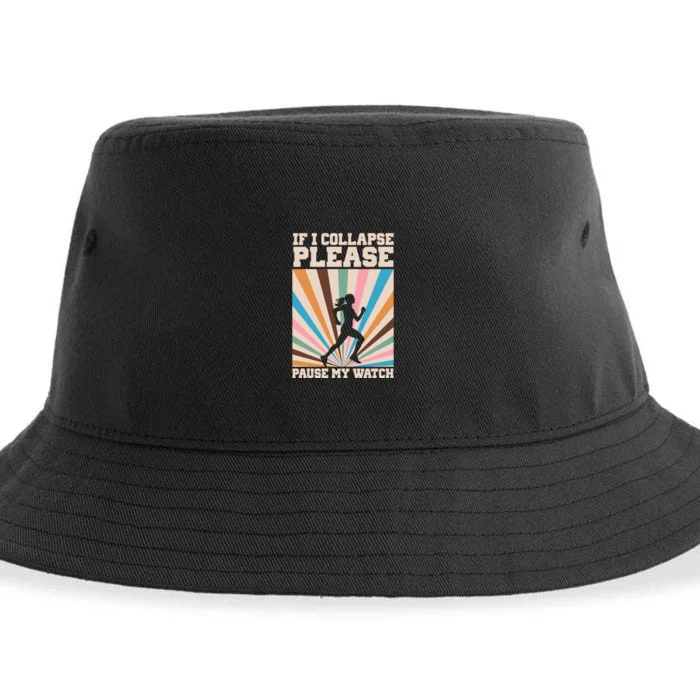 If I Collapse Please Pause My Watch Runner Marathon Sustainable Bucket Hat