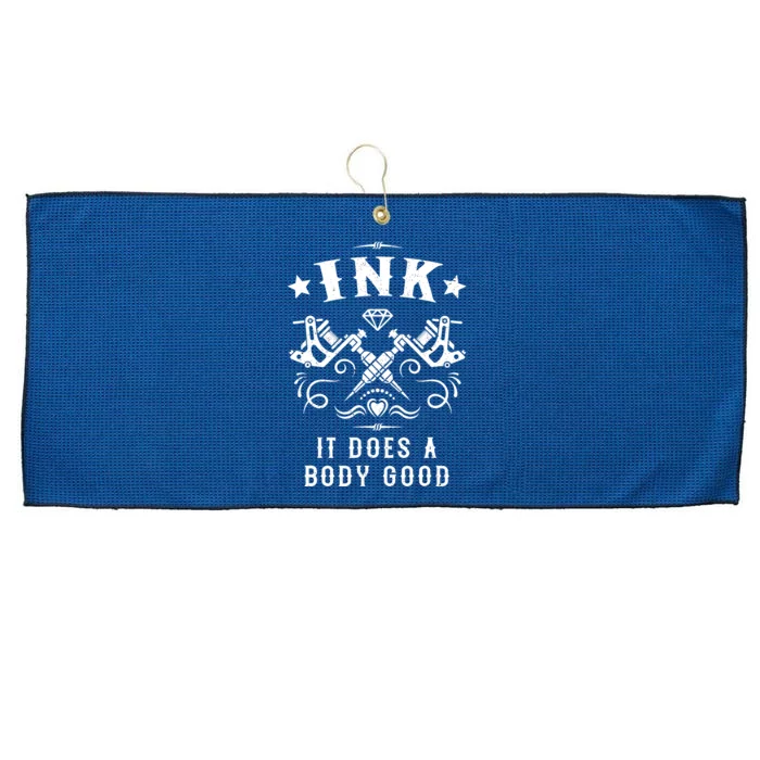 Ink It Does A Body Good Vintage Tattoo Machine Large Microfiber Waffle Golf Towel