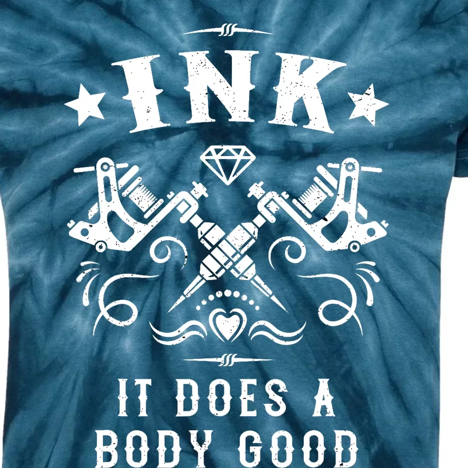 Ink It Does A Body Good Vintage Tattoo Machine Kids Tie-Dye T-Shirt