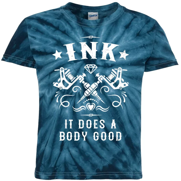 Ink It Does A Body Good Vintage Tattoo Machine Kids Tie-Dye T-Shirt