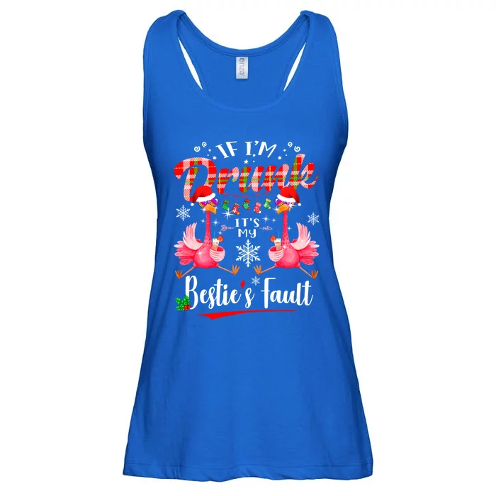 If IM Drunk ItS My BestieS Fault Funny Flamingo Christmas Gift Ladies Essential Flowy Tank