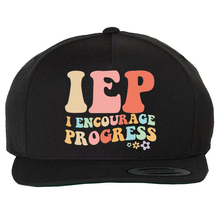 IEP I Encourage Progress Special Education teacher graphics Wool Snapback Cap