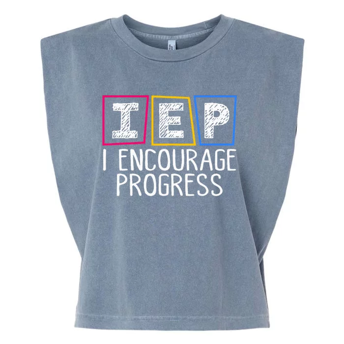 Iep I Encourage Progress Special Education Teacher Sped Garment-Dyed Women's Muscle Tee