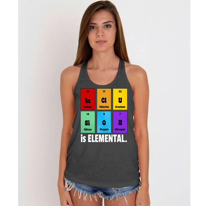 Inclusion Is Elemental Women's Knotted Racerback Tank