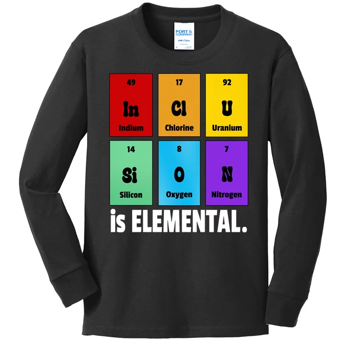 Inclusion Is Elemental Kids Long Sleeve Shirt