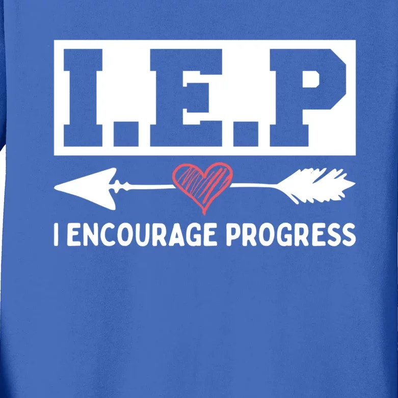 Iep I Encourage Progress Special Education Teacher Gift Kids Long Sleeve Shirt