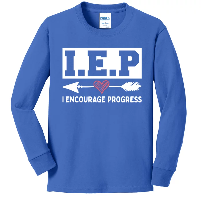 Iep I Encourage Progress Special Education Teacher Gift Kids Long Sleeve Shirt