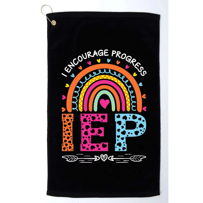 IEP I Encourage Progress Special Education School Teacher Platinum Collection Golf Towel