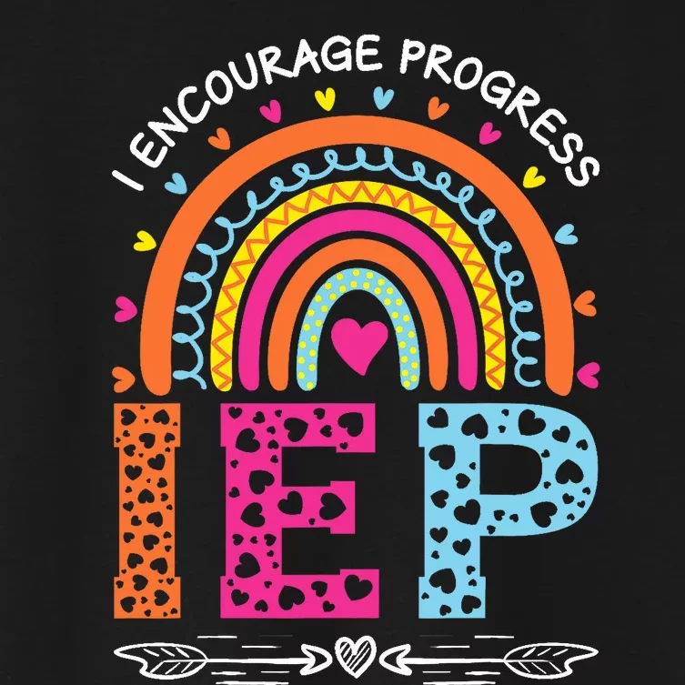 IEP I Encourage Progress Special Education School Teacher Women's Crop Top Tee