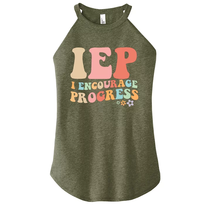 IEP I Encourage Progress Special Education teacher graphics Women’s Perfect Tri Rocker Tank