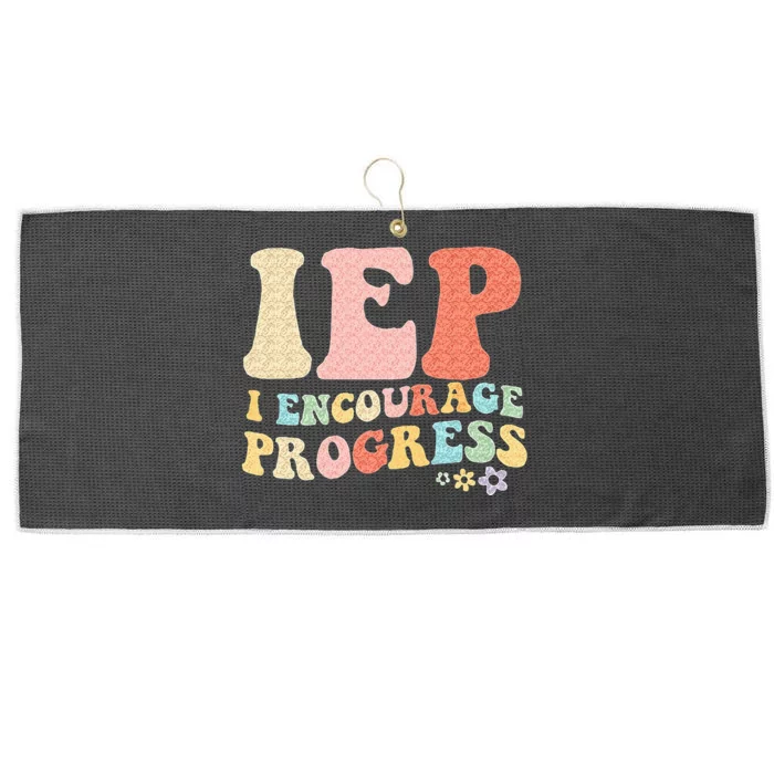 IEP I Encourage Progress Special Education Teacher Graphics Large Microfiber Waffle Golf Towel