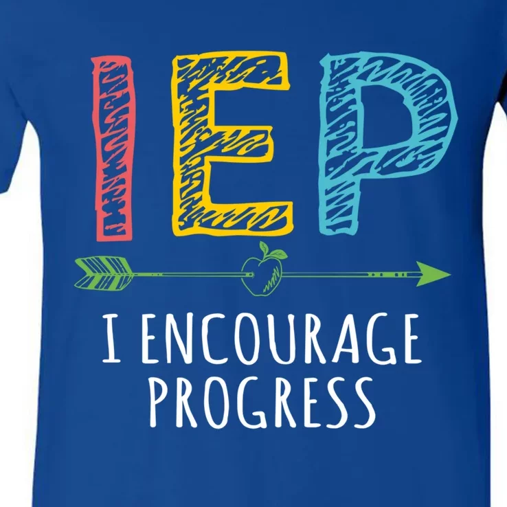 Iep I Encourage Progress Chalk Special Education Teacher Great Gift V-Neck T-Shirt