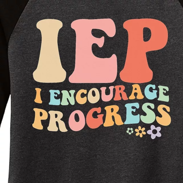 IEP I Encourage Progress Special Education teacher graphics Women's Tri-Blend 3/4-Sleeve Raglan Shirt