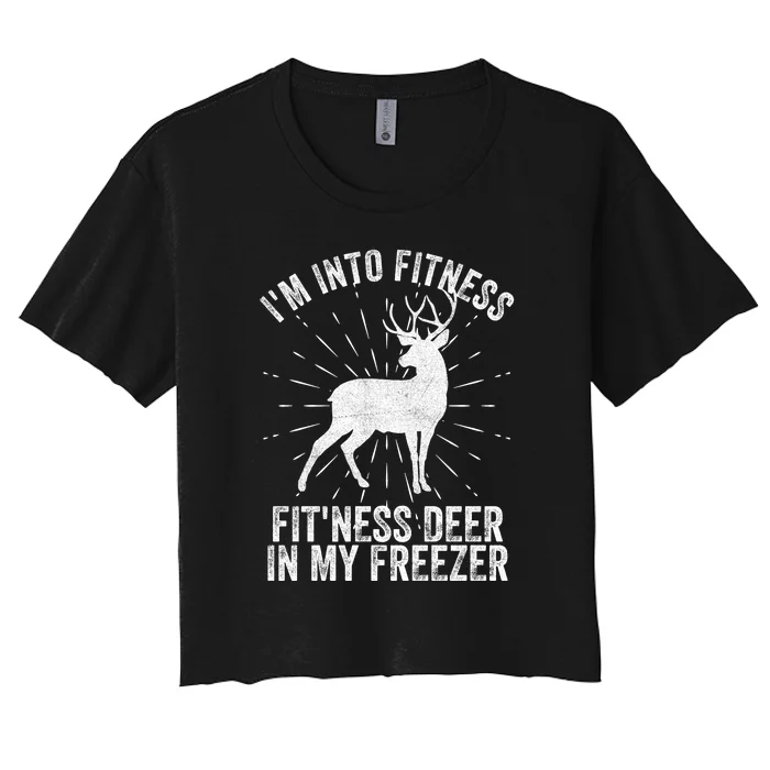 Im Into Fitness Fitness Deer In My Freezer Women's Crop Top Tee