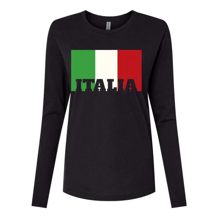 Italy Italian Flag Pride Heritage Patriotic Born Italia Gift Womens Cotton Relaxed Long Sleeve T-Shirt