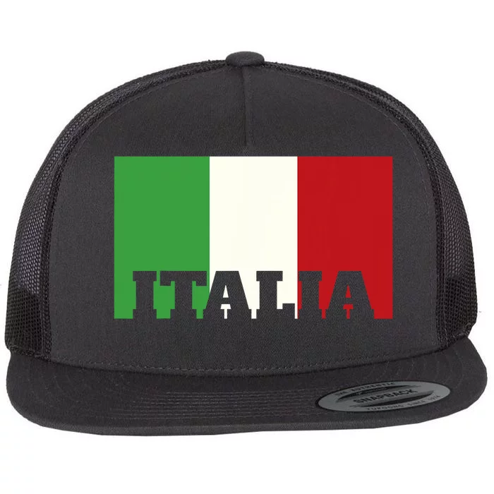 Italy Italian Flag Pride Heritage Patriotic Born Italia Gift Flat Bill Trucker Hat