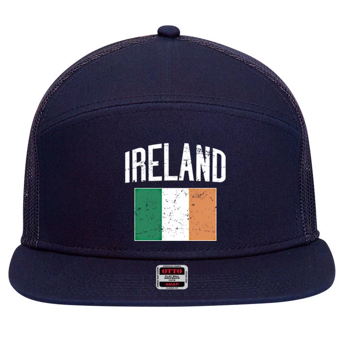 Irish Ireland Flag St Patrick's Day Costume Patriotic Pride Gift 7 Panel Mesh Trucker Snapback Hat