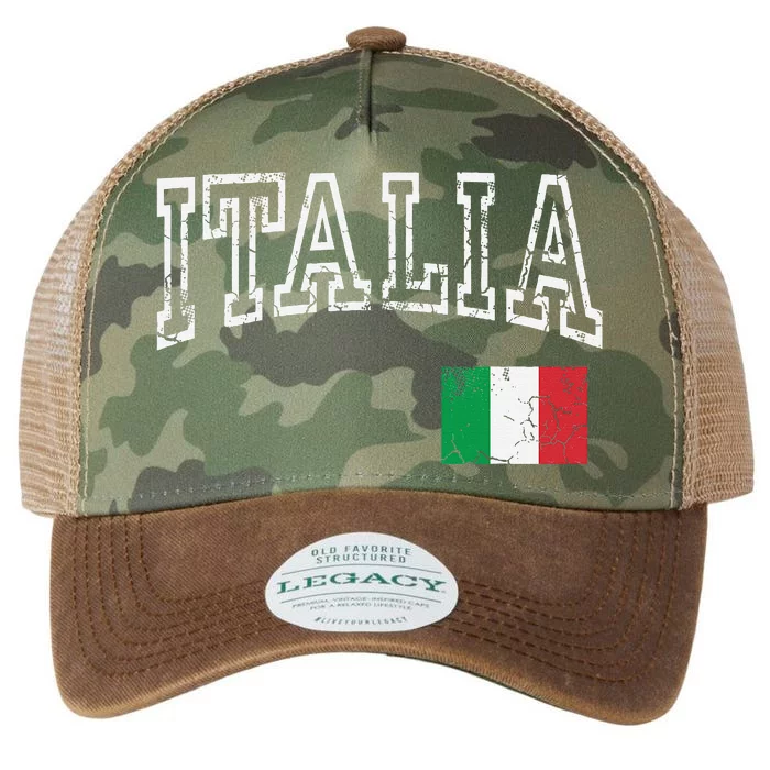 Italia Italian Flag Italy Distressed Legacy Tie Dye Trucker Hat