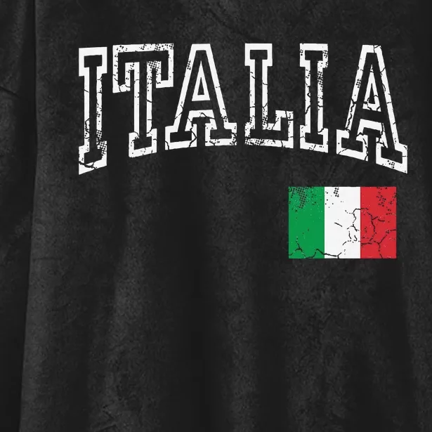 Italia Italian Flag Italy Distressed Hooded Wearable Blanket