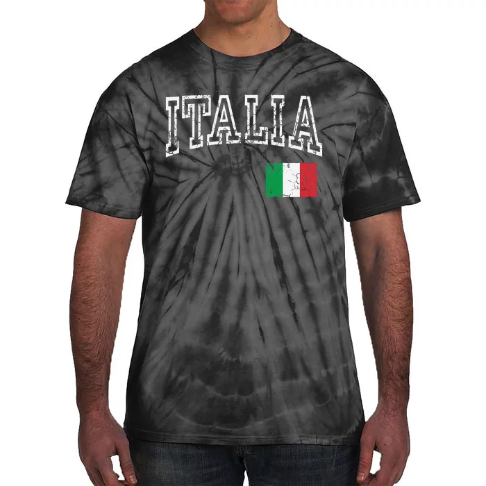 Italia Italian Flag Italy Distressed Tie-Dye T-Shirt