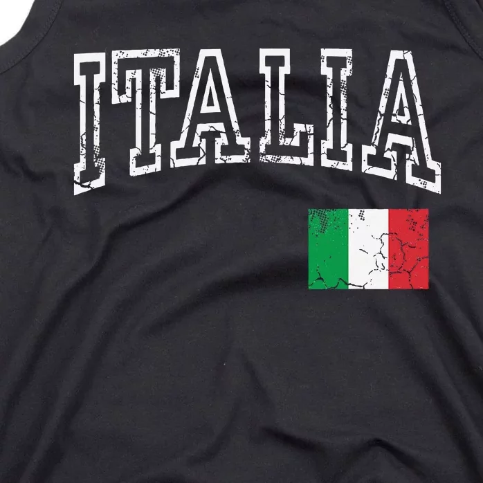 Italia Italian Flag Italy Distressed Tank Top