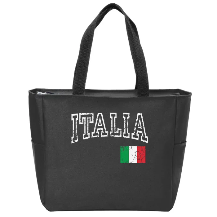 Italia Italian Flag Italy Distressed Zip Tote Bag