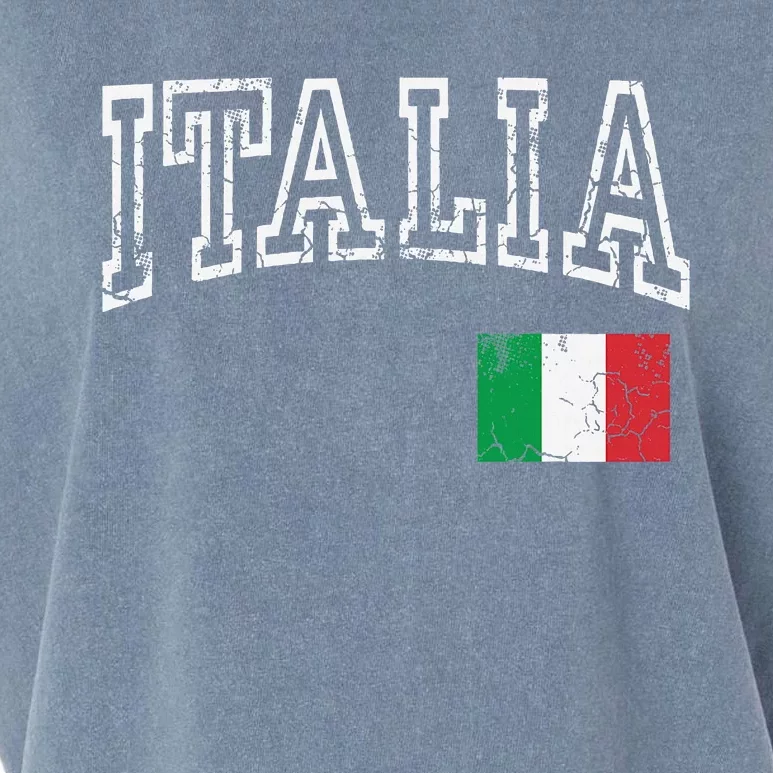 Italia Italian Flag Italy Distressed Garment-Dyed Women's Muscle Tee