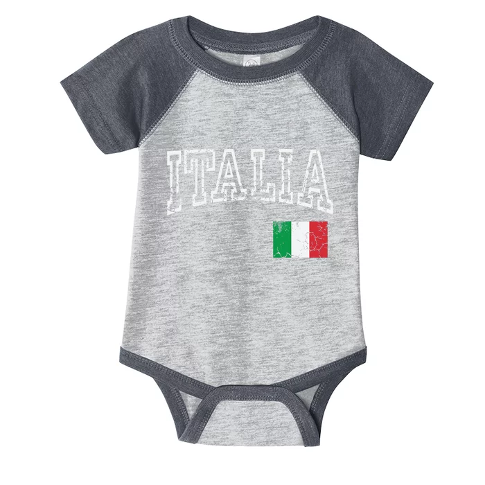 Italia Italian Flag Italy Distressed Infant Baby Jersey Bodysuit