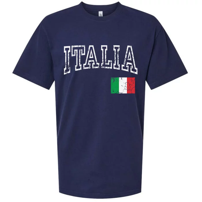 Italia Italian Flag Italy Distressed Sueded Cloud Jersey T-Shirt