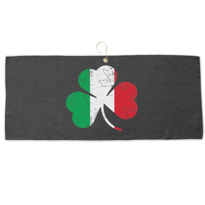 Irish Italian Flag Shamrock Funny St Patrick's Day Italy Large Microfiber Waffle Golf Towel